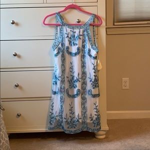 NEW!! Adorable blue and white dress